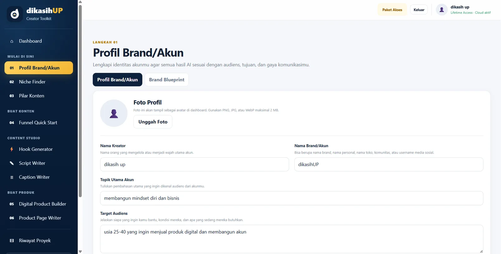 Profil Brand dan Akun